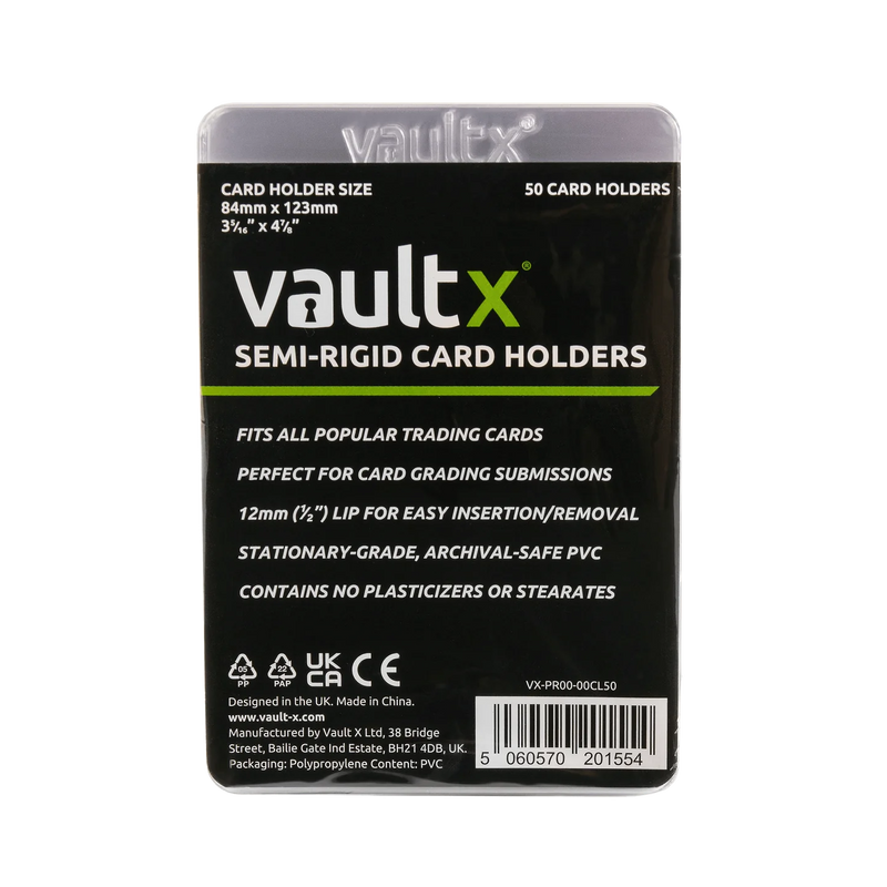 Vaultx: Semi- Regid Card Holders - 50 Card Holders