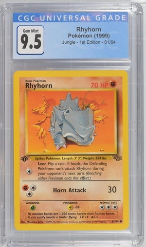 Rhyhorn (61/64) [Jungle: 1st Edition] {Graded}