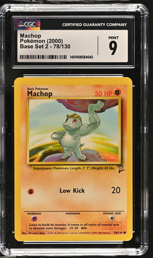 Machop (78/130) [Base Set 2] {Graded}