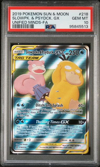 Slowpoke & Psyduck GX (218/236) [Sun & Moon: Unified Minds] {Graded}