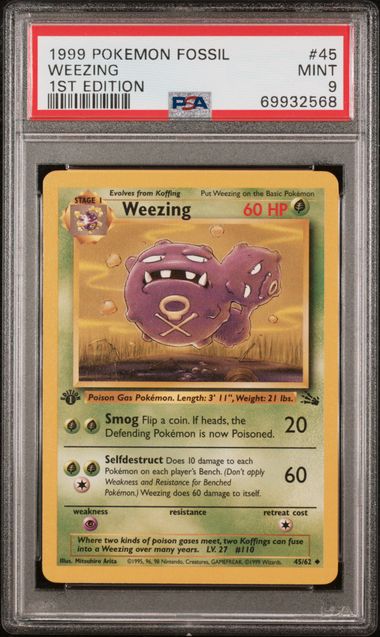 Weezing (45/62) [Fossil: 1st Edition] {Graded}